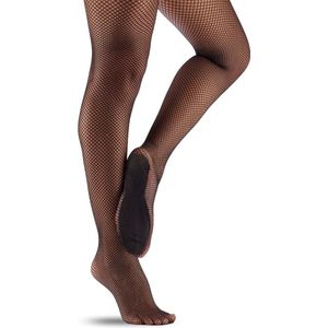 Dancer Dancewear® Netpanty zwart | Professionele fishnet panty | Voor dans en show | ZWART | Maat S/M