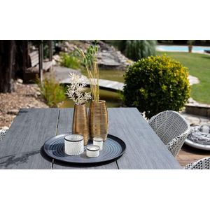 Vaas goud mat ca. 25 x 10 x 10 cm bloemenvaas decoratieve vaas steengoed rond