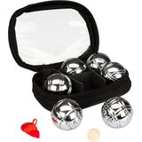 Get & Go Mini Jeu de Boules Set - 6 Ballen - Chroom/Zwart