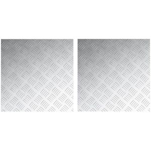 vidaXL - Aluminium - Checker - Platen - 2 - stuks - Antislip - 50x50 - cm