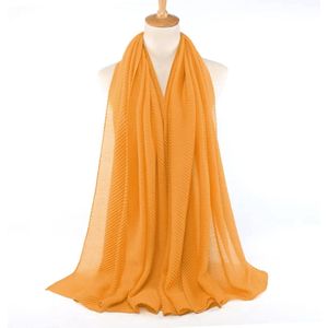 Ribbel / Crinkle Sjaal - Oker Geel | Sjaal/Hijab/Hoofddoek | Polyester | 180 x 90 cm | Fashion Favorite
