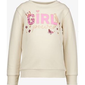 TwoDay meisjes sweater met tekstopdruk beige - Maat 122/128