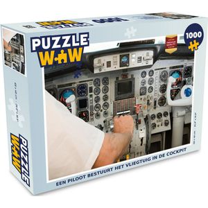 Puzzel Een piloot bestuurt het vliegtuig in de cockpit - Legpuzzel - Puzzel 1000 stukjes volwassenen
