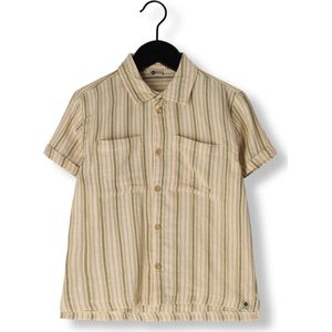 DAILY7 Shirt Shortsleeve Stripe Jongens - Vrijetijds blouse - Zand - Maat 98