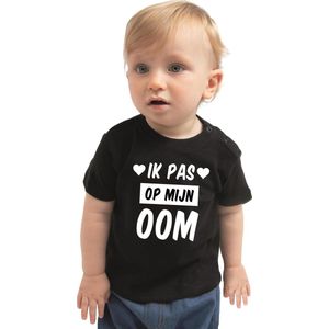 Ik pas op mijn oom cadeau t-shirt zwart voor baby / kinderen - jongen / meisje 74