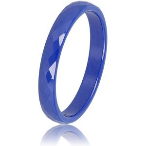 My Bendel - Keramieken ring facet geslepen kobalt blauw 3mm - Keramische, diamant geslepen, kobalt blauwe dames ring - Blijft mooi en verkleurt niet - Met luxe cadeauverpakking