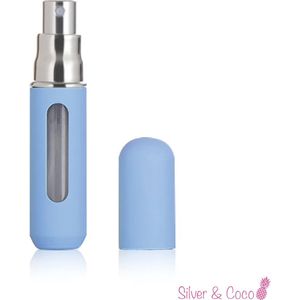 SilverAndCoco® - Parfum Verstuiver Navulbaar Fles | Klein Mini Hervulbaar Spray Flesje - 5ml / Pastel Blauw