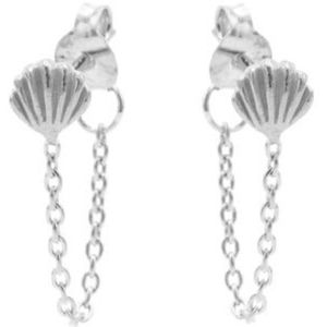 Karma chain oorbel shell zilver M2931