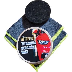 AutoFresh- Titanium Keramische Wax Auto Polish Carnauba Wax - 175 GRAM -INCLUSIEF DOEK EN SPONS