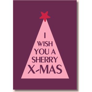 I wish you a sherry xmas - kerstkaart - 10 stuks met envelop