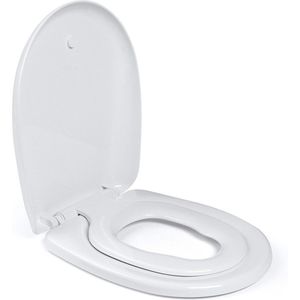 Toiletbril met softclosemechanisme, voor kinderen, afneembaar kinderzitje, O-vorm, universeel