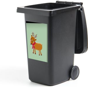 Container sticker Rendier - Kerstmis - Winter - Kerst - Groen - 40x60 cm - Kliko sticker