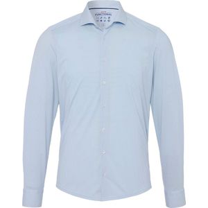 Pure - The Functional Shirt Patroon Lichtblauw - Heren - Maat 43 - Slim-fit