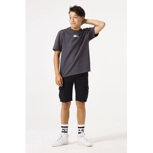 GARCIA Jongens Text print T-shirt Gray Korte mouw