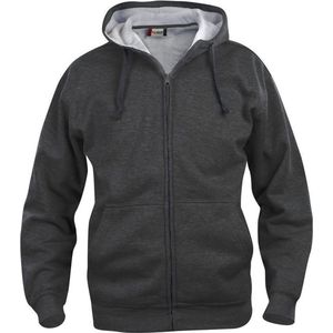 Clique Basic Hoody Full Zip 021034 - Antraciet Melange - XS