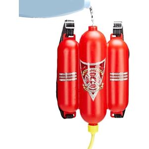 2x Waterpistool Brandweer Set, 2,5 Liter Tank, 5 Meter Bereik, 2 Standen, Met Rugzak, Rood-Geel - Perfect voor Buitenspel