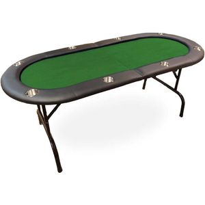 Opvouwbare Pokertafel groen - 184cm x 84cm x 75cm - 2 tot 8 spelers