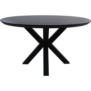 HSM Collection - Ronde eettafel Zurich - ø130x76 - Zwart - Acaciahout/metaal