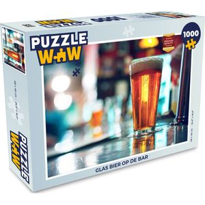 Puzzel Glas bier op de bar - Legpuzzel - Puzzel 1000 stukjes volwassenen