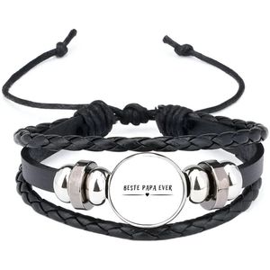 Akyol - beste papa ever armband zwart - Vader - father - leuk cadeau voor je vader