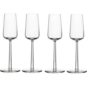 Iittala Essence - Champagneglazen – Champagneglas op Voet - Transparant - 21 cl – Set van 4 Glazen