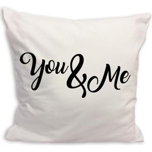 Kussensloop Wit - You And Me - 60 x 60 cm