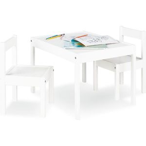 Rootz Kindertafel en Stoelenset Sina - Kindermeubels - Houten Set - Duurzaam & Stijlvol - Tafel 64x50x46cm, Stoel 28x30x51cm