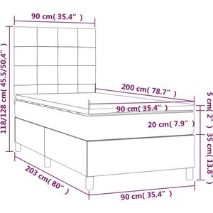 vidaXL-Boxspring-met-matras-stof-lichtgrijs-90x200-cm