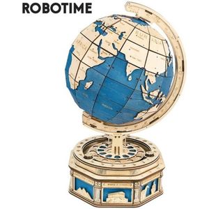 Robotime 8 Wereldwonderen kluis - Rokr - Globe - Wereldbol - Sterrenbeeld - Houten puzzel - Volwassenen - 3D puzzel - Modelbouw - DIY