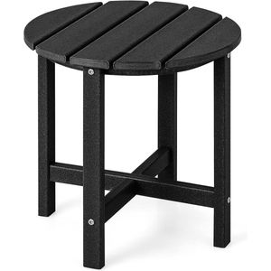 COSTWAY NP10940BKDE Bijzettafel kleine tuintafel van UV-bestendige kunststof balkontafel weerbestendig voor terras balkon tuin 46 x 46 x 46 cm zwart