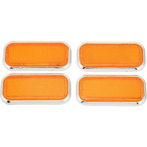 Universele slijtvaste reflector veiligheidssticker - Rechthoekig - Motorfiets Auto - Galvaniseren Oranje .