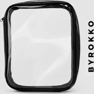 BYROKKO Bag - Make-uptas - Vloeistofzak - Cosmetica tas - Transparant make-up tas - beauty bag - Doorzichtige Reis Toilettas voor Toiletartikelen – Travel Make Up Organizer Tasje – Transparant - Zwart/Transparant