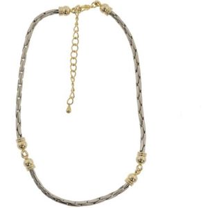 Behave Ketting - schakelketting - zilver en goud kleur - metaal - klassiek - dames - 40 cm