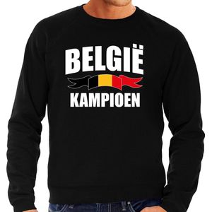 Belgie kampioen supporter sweater zwart EK/ WK voor heren - EK/ WK trui / outfit S