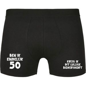 Ben ik eindelijk 50, krijg ik dit lullige boxershort Heren Boxershort - verjaardag - jarig - 50e verjaardag - feest - onderbroek - grappig