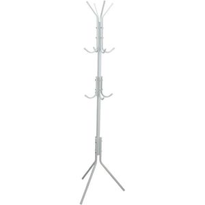 Gerimport - kapstok - wit - metaal - staand - 12 haken op 3 hoogtes - 170 cm