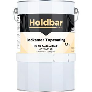 Holdbar 2K Badkamer Topcoating ZG Antislip (Extra Grof) 2,5 kg - Badkamerverf - Transparant - Glashelder - Tegelverf - Waterdichte Badkamer verf - Ook Toepasbaar in douchecel - Gemakkelijk te reinigen - Mat- Zijde- en Hoogglans - 2 Componenten