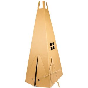 Kartonnen Kinder Tipi - Speelhuis - Kartonnen speelgoed - 100% recyclebaar - 86x91x168 cm - Helemaal te versieren met verf - Cadeau van duurzaam karton - KarTent