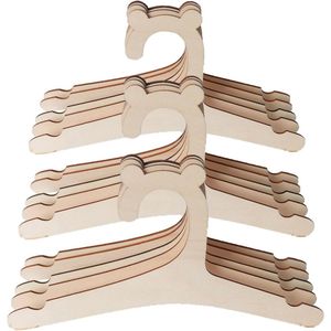 15 Stuks Kinderen Houten Hangers - Non Slip Kinderkleding Hangers voor Baby's