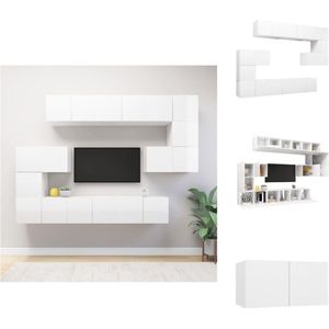 vidaXL TV-meubelset Hangend - Spaanplaat - Wit - Montage vereist - Kast