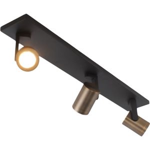 Moderne Halo spot | 3 lichts | zwart/brons | metaal | GU10 | 65 cm | zwenk- en kantelbaar | hal / slaapkamer | modern design