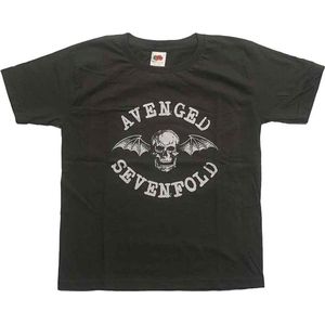 Avenged Sevenfold - Classic Deathbat Kinder T-shirt - Kids tm 10 jaar - Grijs