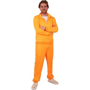 PartyXplosion - Jaren 80 & 90 Kostuum - Orange Army Team Player - Man - Oranje - Maat 54 - Carnavalskleding - Verkleedkleding