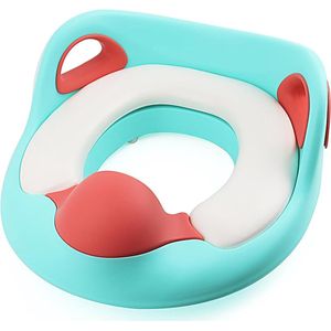 Toiletbevestiging voor kinderen, toiletbril kinderen voor jongens en meisjes, baby zindelijkheidstraining toilettrainer met spatbescherming handgrepen, PVC antislip vulling toiletbevestiging voor kinderen van 1-8 jaar