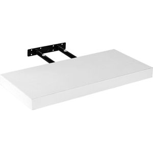 Muurplank - Wandplank zwevend - Wandplank - Draagvermogen 10 kg - MDF - Staal - Wit - 90 x 23,5 x 3,8 cm