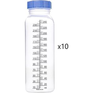 10x Materni Home Moedermelkflessen 240 ml met dop tbv borstvoeding