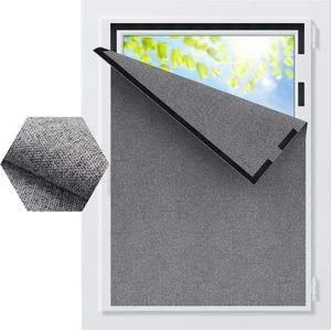 Verduisterend rolgordijn voor dakraam - linnenlook - materiaal-upgrade voor kreukvrij - verduisteringsrolgordijn - zonder boren - verduisteringsstof - per meter - verduisterend rolgordijn - binnen - B150 x H300 cm