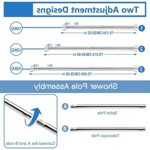 Extendable Shower Curtain Rod - No Drilling, Telescopic Net Voile Curtains Rail - Silver, 75-249cm