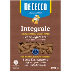 De Cecco Pasta Integrali Penne Rigate 41 - doos van 500 g