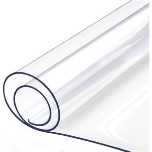 BOTC Transparant tafelzeil - Tafelbeschermer Transparant Glashelder - 100x200cm - PVC - Doorzichtig Tafelzeil - Anti-slip